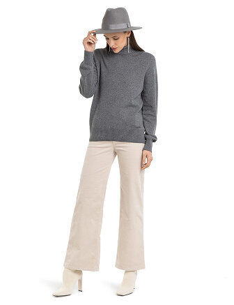 Свитер женский Cashmere&Merino blend oversize, цвет серый меланж, фото 3