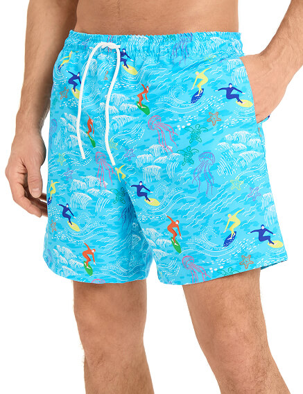 Шорты плавательные, цвет бирюзовый, фото 3