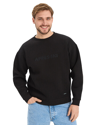 Свитшот мужской серии Cotton, цвет черный, фото 1