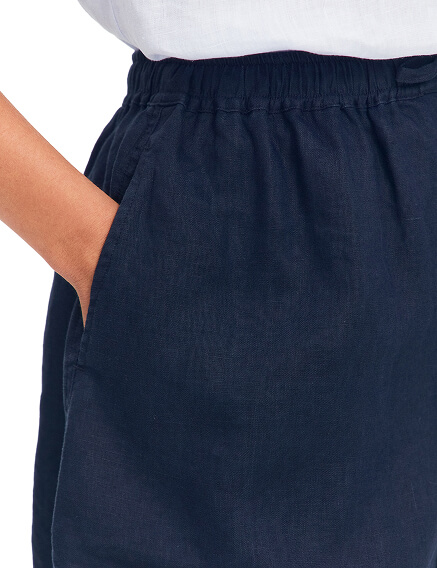 LINEN Шорты женские короткие, цвет темно-синий, фото 3