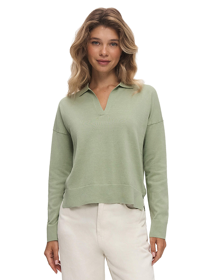 Джемпер-поло женский, цвет шалфей, фото 1