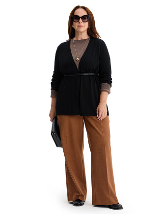 Merino Base Кардиган женский plus size, цвет черный, фото 3