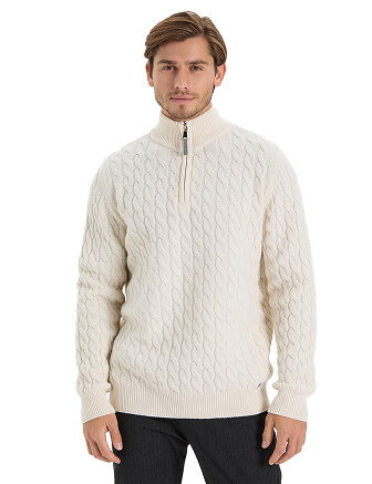 Джемпер мужской с косами, цвет белый, фото 1