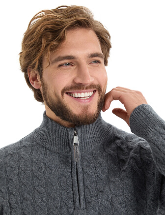 Джемпер мужской с косами, цвет темно-серый, фото 2