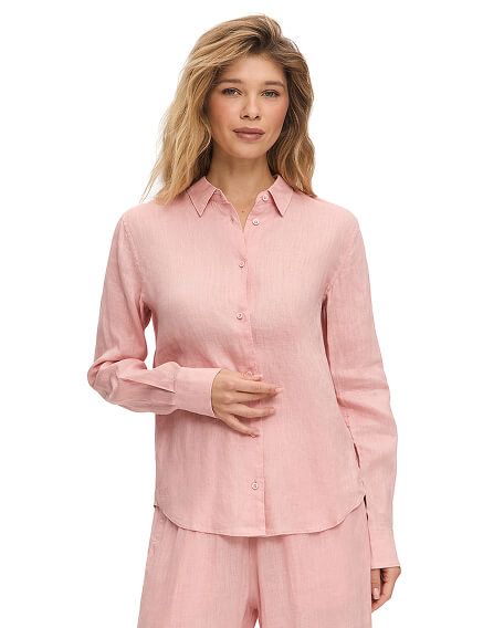 LINEN Рубашка женская slim, цвет розовый, фото 1