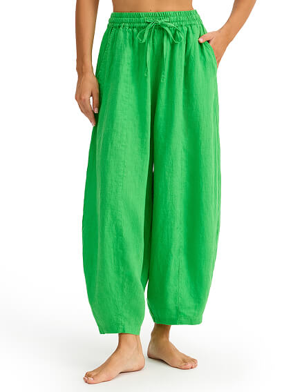 Брюки женские серии LINEN, цвет ярко зеленый, фото 2