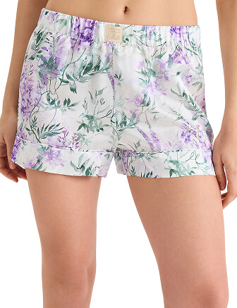 Комплект женский из шелка (жакет+шорты), цвет принт wisteria, фото 2