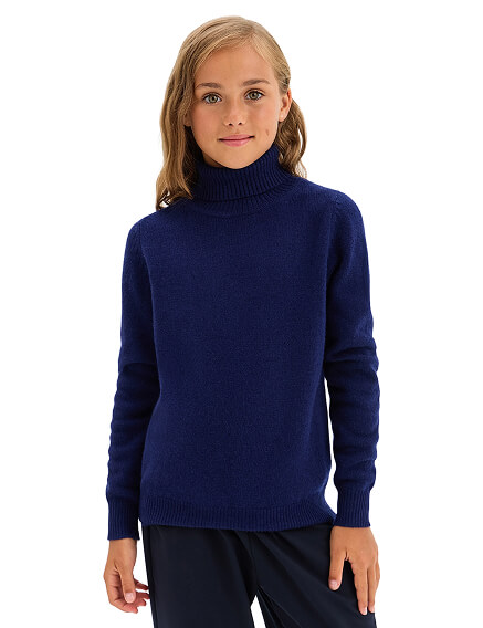 Свитер Merino Base детский для девочек-подростков, цвет темно-синий, фото 1