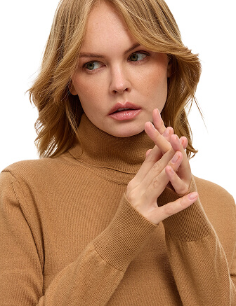 Водолазка женская Cash Touch, цвет карамель, фото 2