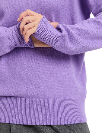 Свитер женский Cashmere&Merino blend oversize, цвет сиреневый, фото 2