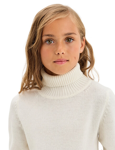 Свитер Merino Base детский для девочек-подростков, цвет молочный, фото 3