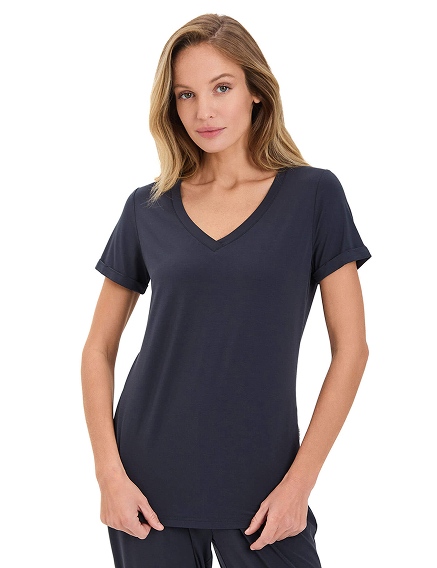 Футболка женская с V-вырезом серии Bamboo, цвет темно-серый, фото 1