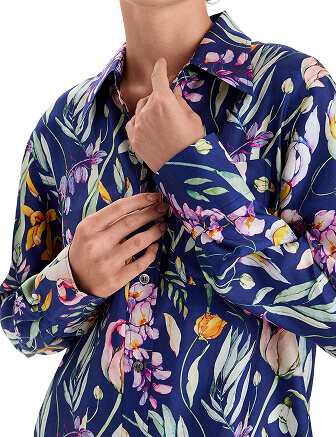Блуза SILK женская, цвет паттерн spring garden, фото 2