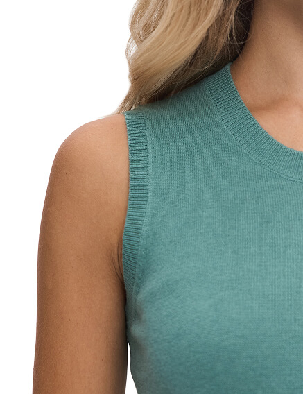 Топ трикотажный, цвет пыльно серо-зеленый, фото 2