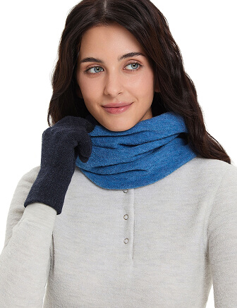 Ультратеплый шарф-трансформер серии "-60⁰С", цвет джинс меланж, фото 3
