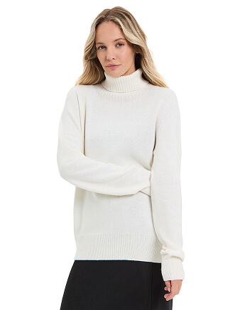 Свитер женский Cashmere&Merino blend oversize, цвет белый, фото 1