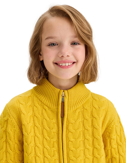 Кофта на молнии Super Fine Merino Wool для девочек, фото 2