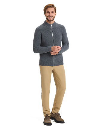 Кардиган мужской на молнии Merino Knitted, цвет графитовый, фото 3