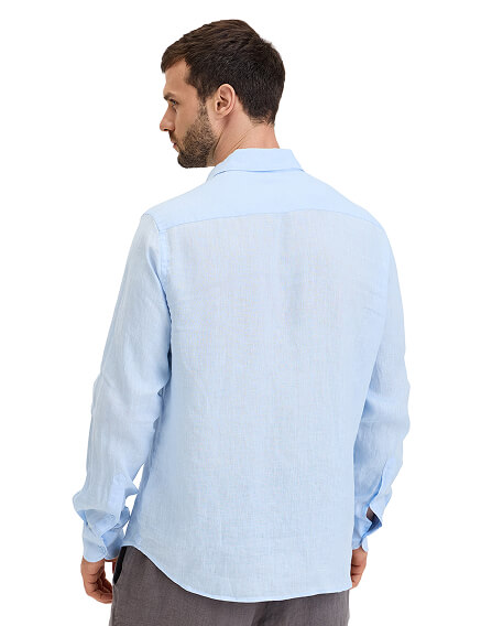 LINEN Рубашка мужская slim, цвет бледно-голубой, фото 2