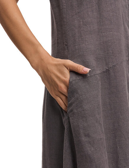 NORVEG LINEN Платье женское на пуговицах, цвет серый, фото 3