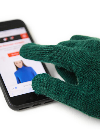 Перчатки Merino TEC Touch Screen мужские, цвет темно-зеленый, фото 3