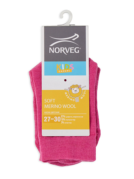 Термоноски детские шерстяные серии SOFT MERINO WOOL, цвет розовый, фото 5