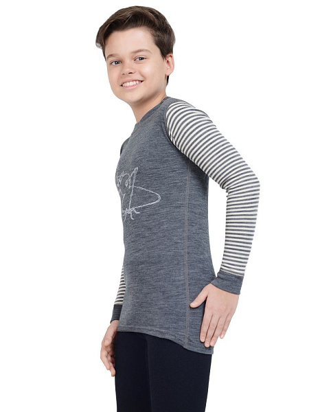 Термофутболка для мальчиков - подростков серии SOFT TEENS, цвет cерый с рисунком, фото 2