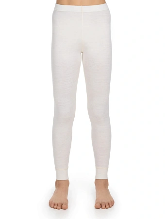 Термолеггинсы детские для девочек-подростков серии SOFT. Знак Woolmark, цвет молочный, фото 1