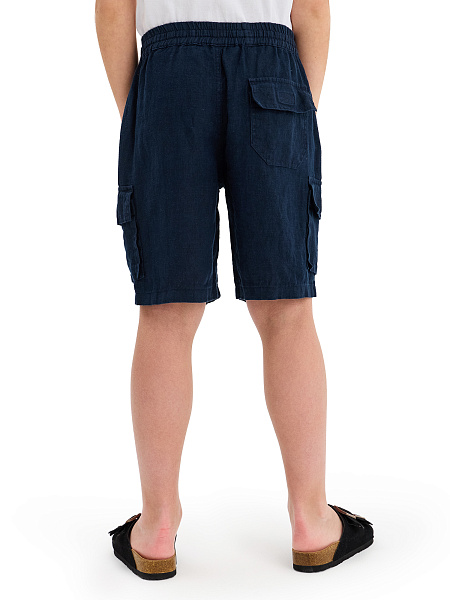 Шорты LINEN с карманами для мальчика, цвет темно-синий, фото 3