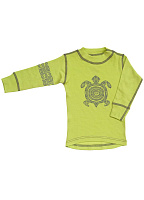 Термофутболка детская с длинным рукавом серии SOFT Лайм с принтом 