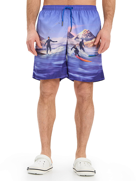 Swimwear Шорты мужские, цвет ярко-синий паттерн surf острова, фото 2