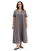 Платье А-силуэта из умягченного льна Серый