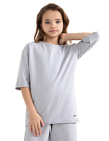 Футболка детская для девочек серии Cotton Светло-серый