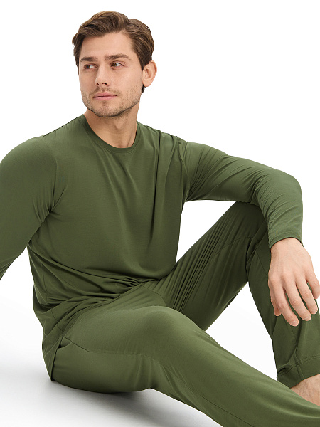 Лонгслив мужской серии Bamboo, цвет олива, фото 5