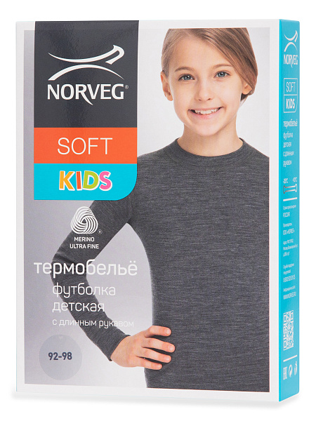 Термофутболка детская для девочек серии SOFT. Знак Woolmark, фото 6