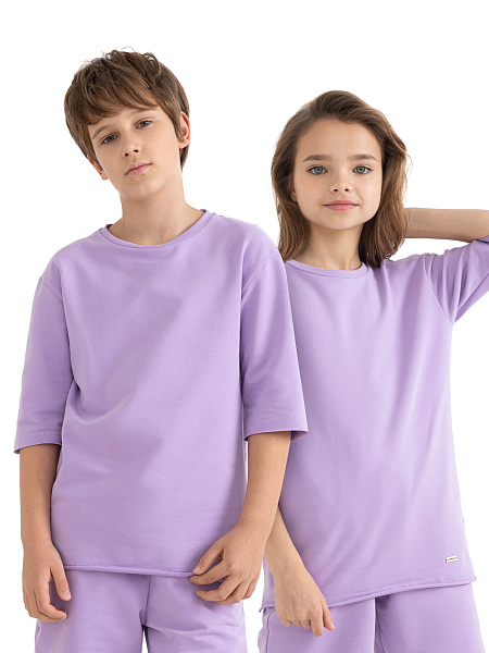 Футболка детская для девочек серии Cotton, цвет лаванда, фото 6