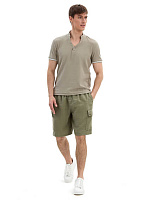 Шорты с карманами из 100% льна для мужчин Хаки