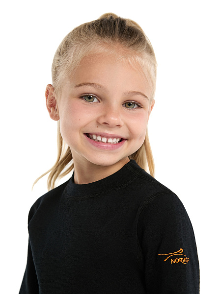 Термофутболка детская для девочек с длинным рукавом серии ACTIVE KIDS, двухслойное термобелье, фото 4