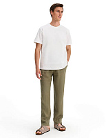 Брюки из 100% льна для мужчин Хаки