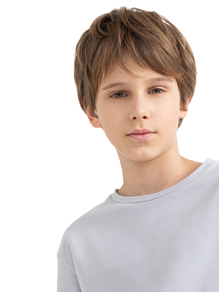 Футболка детская для мальчиков серии Cotton, цвет светло-серый, фото 4