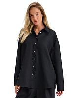LINEN Рубашка женская oversize Черный