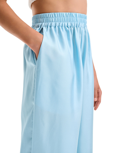 Брюки SILK для девочки прямые, цвет нежно-голубой, фото 3