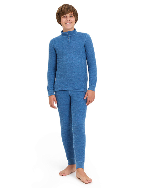 Термобелье фуфайка для мальчиков - подростков серии "-60°C", цвет джинс меланж, фото 4