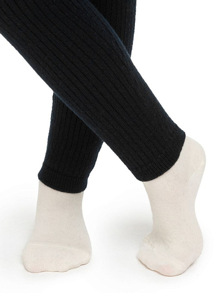 Бесшовные гамаши для детей, 50% шерсть мериносов 50% акрил, цвет черный, фото 5