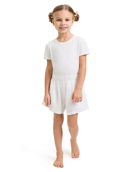 Шорты для девочки серии LINEN, цвет белый, фото 1