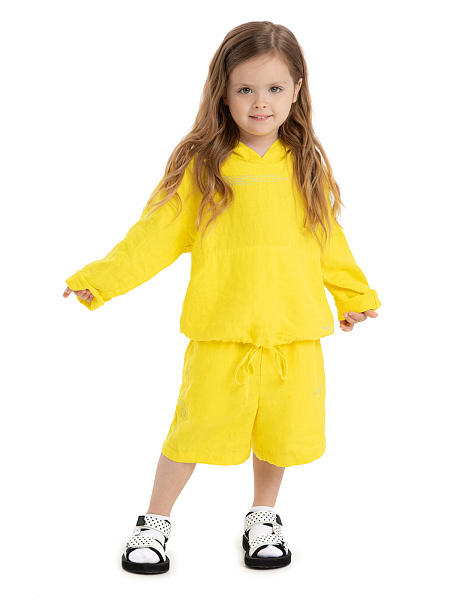 Худи из 100% льна для девочек, цвет желтый, фото 2