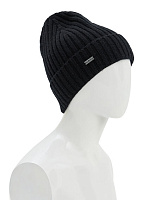 Шерстяная шапка  с отворотом детская Черный