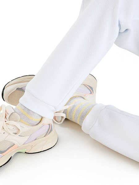 Джоггеры подростковые для девочек ORGANOMICA Cotton, цвет белый, фото 5