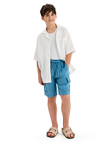 Шорты LINEN с карманами для мальчика Голубой