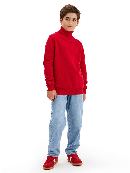 Свитер Merino Base детский для мальчиков-подростков, цвет алый, фото 5